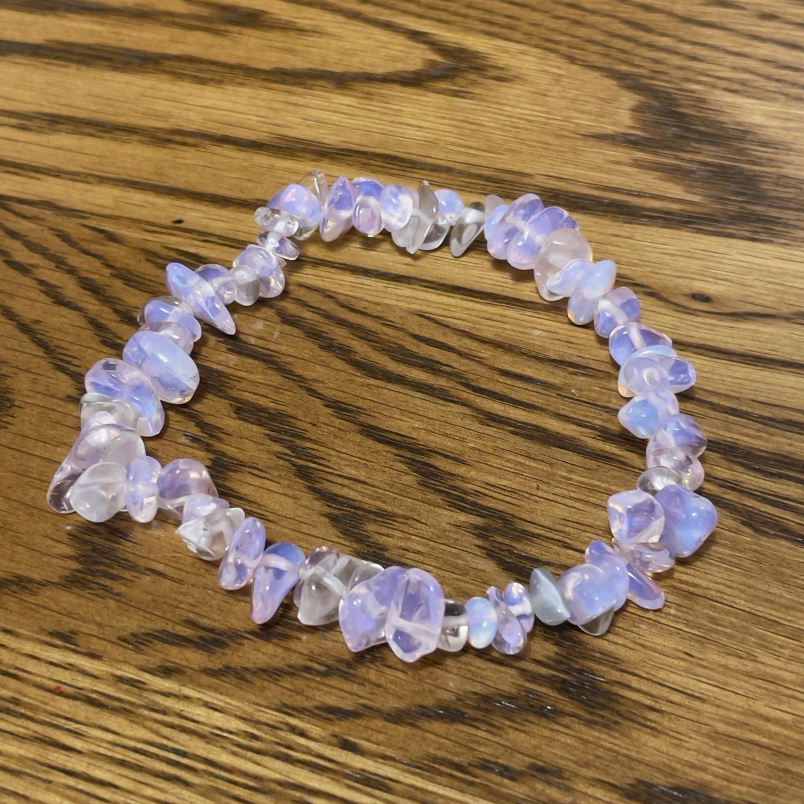 Handmade Luminous Opalite Pink healing Bracelet Stone Candy Crystal Jewelry Gift