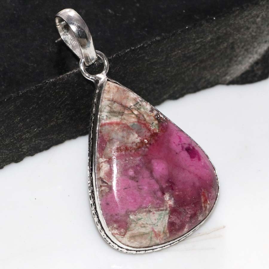 925 Silver Plated Cobalt Calcite Pendant 1.8″ Gift Jewelry Most Beautiful JW