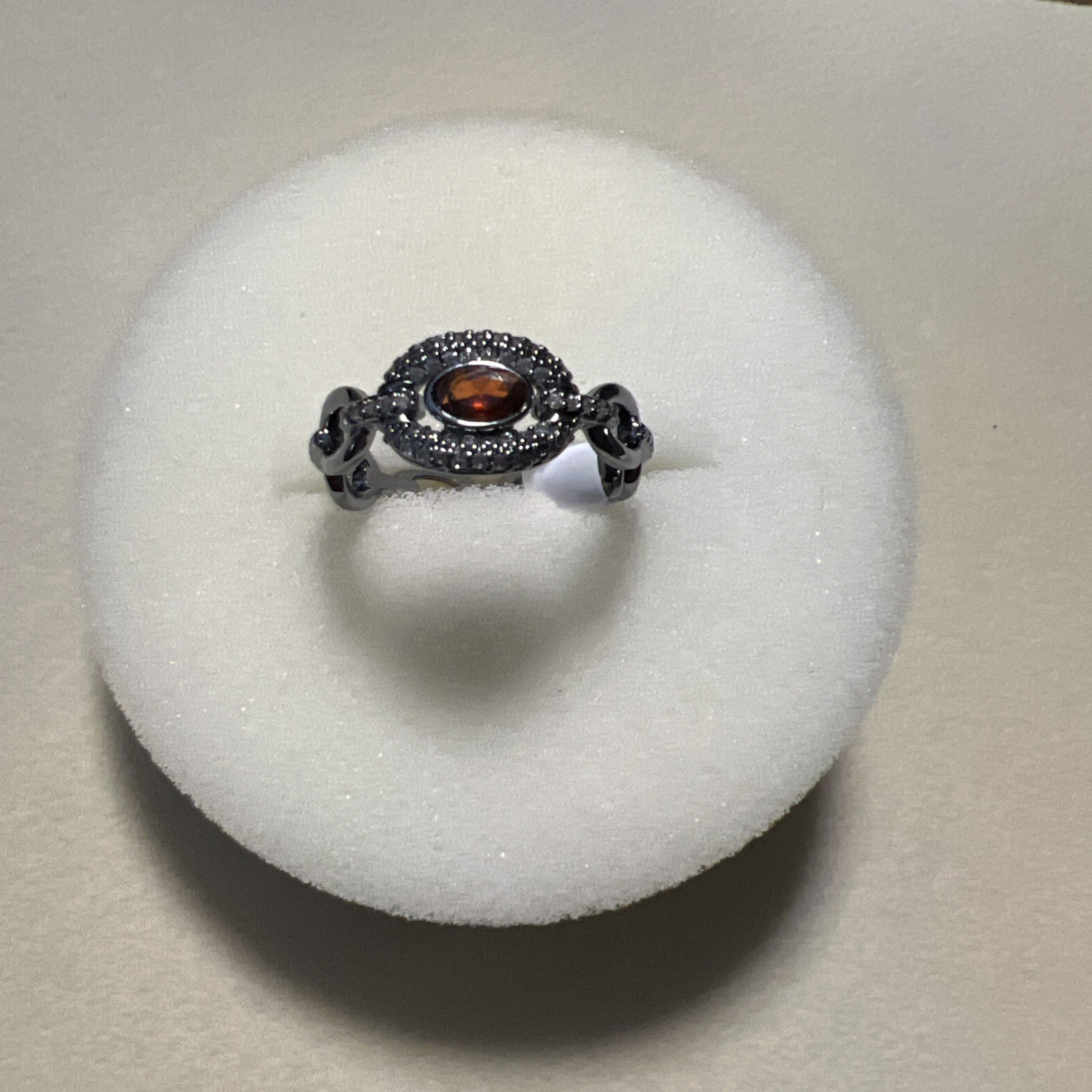bomb party January 2026 ring SZ 8 “Pressed And Iced” Garnet CZ On Hema