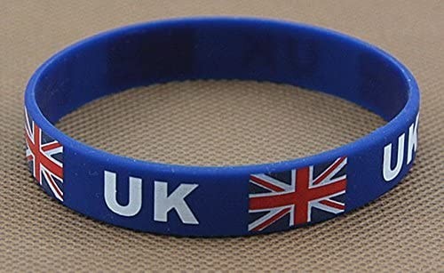 UNITED KINGDOM Wristband Bracelet Silicone Rubber National Country Flag Unisex