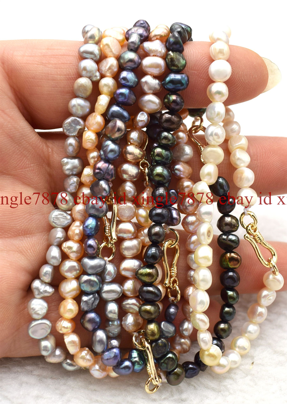 Natural 4-5mm Multicolor Freshwater Baroque Pearl Bracelet 7.5″
