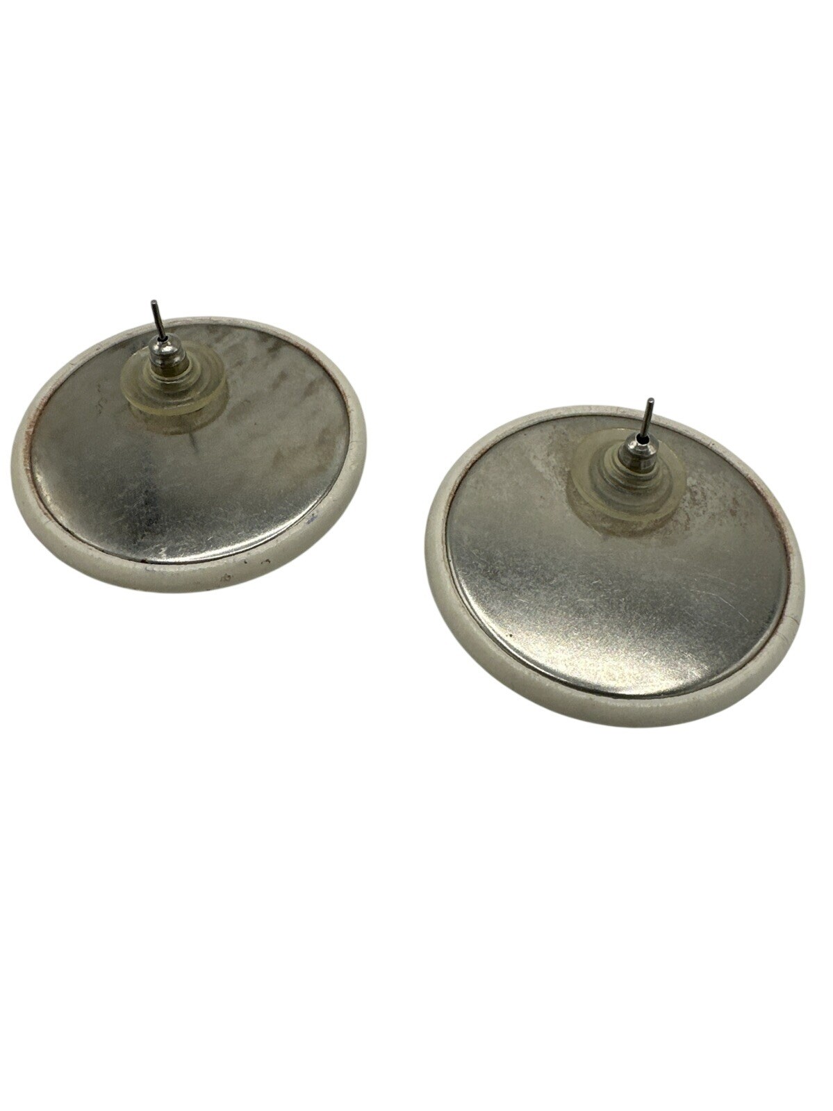 Vintage Earrings Acrylic Round 80s Costume Fashion Jewelry Necklace Chunky Stud
