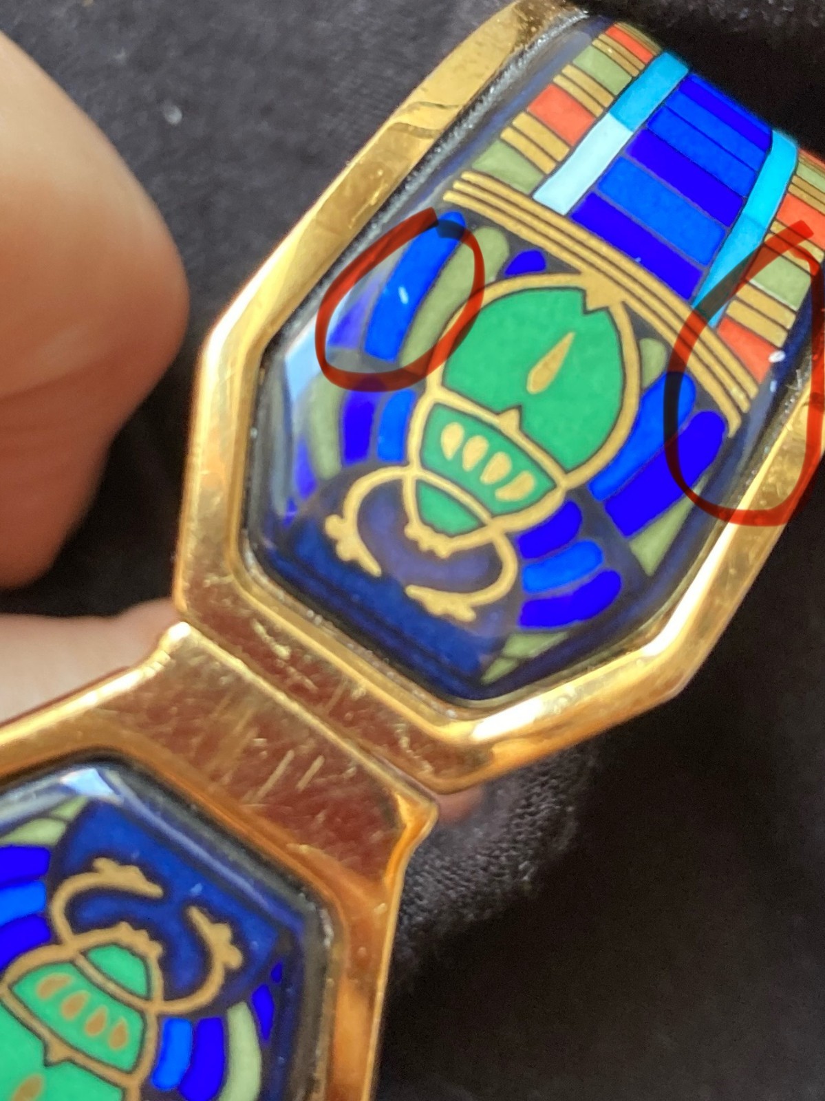 VTG Michaela Frey Team (FREYWILLE) Contessa Egyptian 🪲 Scarab Bracelet 24K