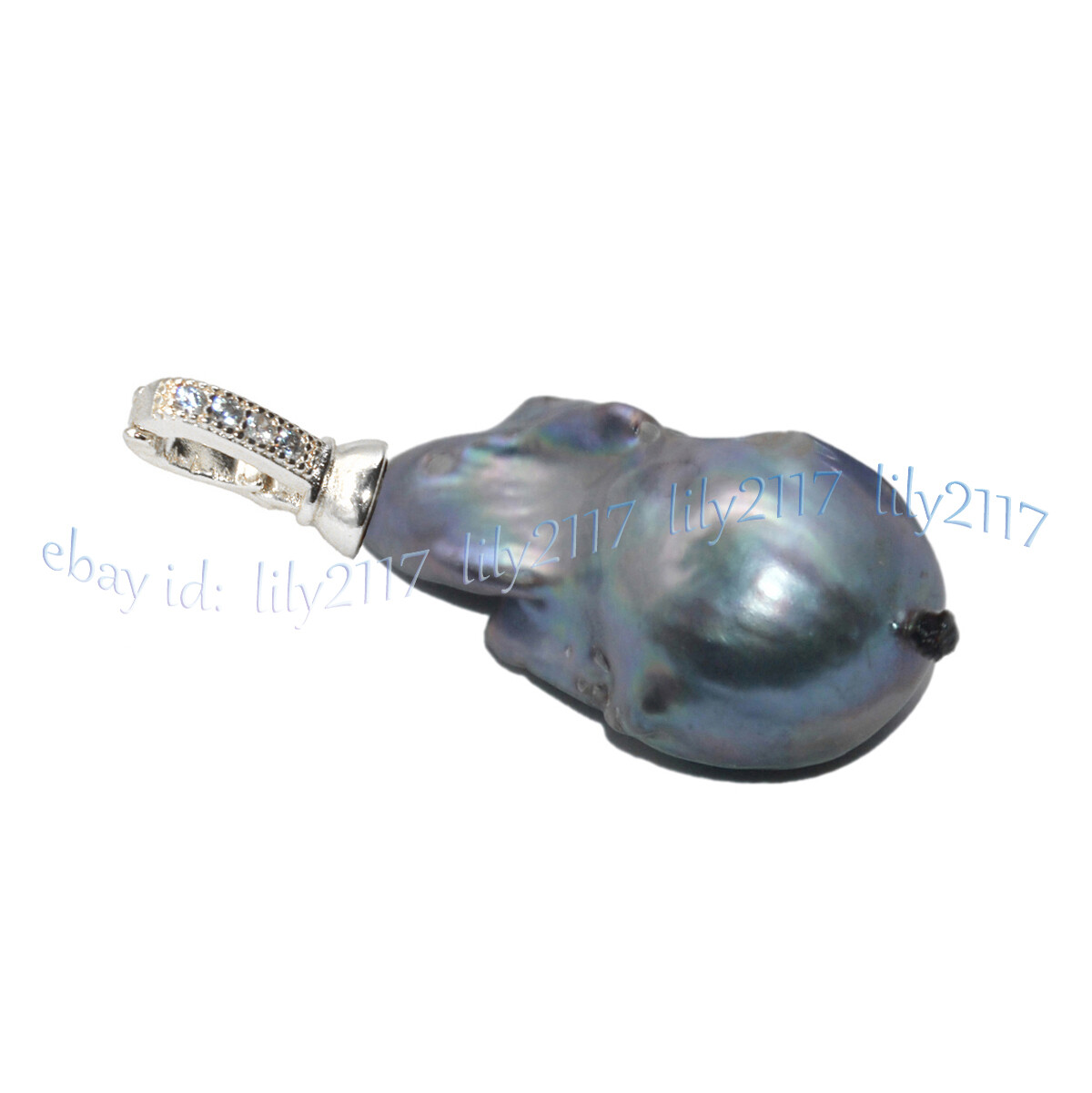 Huge 15x20mm Real Natural Multicolor Keshi Baroque Pearl Pendant 14K Gold Plated