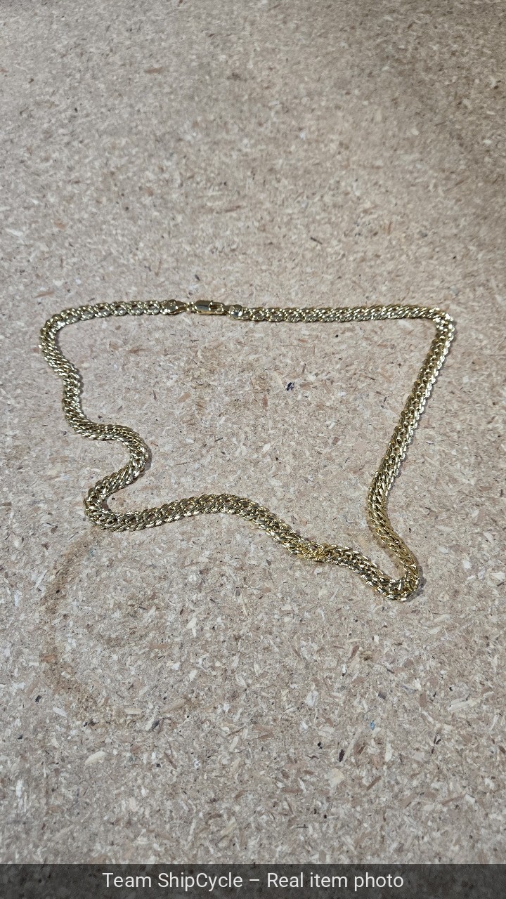 GOLD FINISH NOT GOLD 750 Italy Cuban Chain Link Necklace