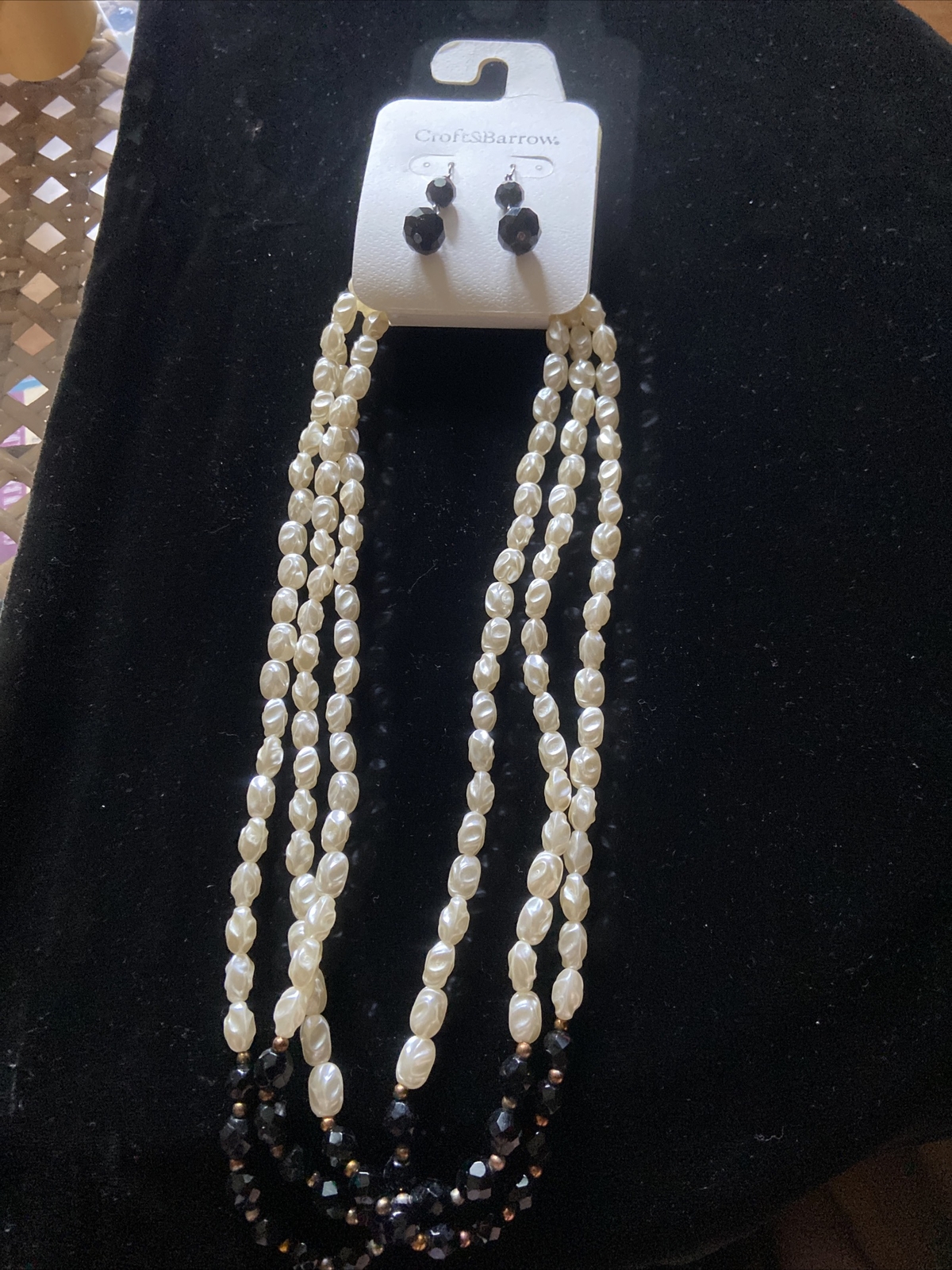 Croft and Barrow Beaded Necklace and Earring Set Fashion Jewelry