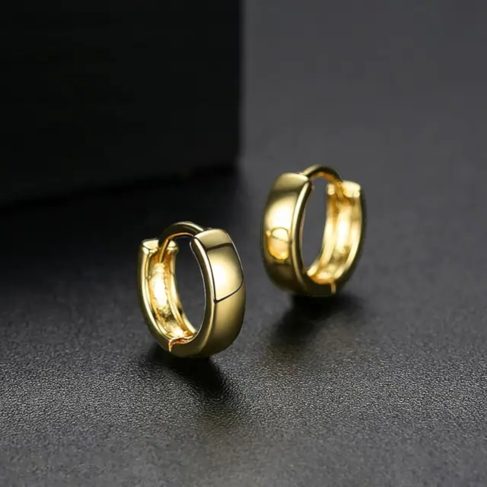 Gold Plated 11mm Small Hoop Earrings Unisex Fashion Jewelry Women, Men