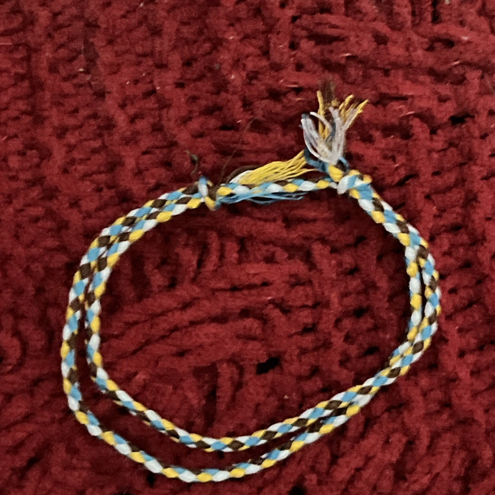 NEW BOHO BRAIDED THREAD FRIENDSHIP BRACELET ADJUSTABLE YELLOW TEAL BROWN WHITE