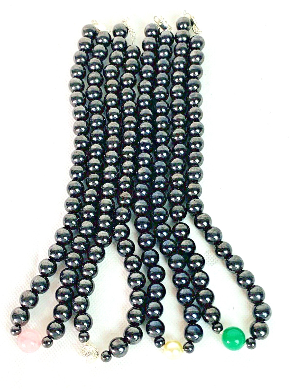 10MM Black Magnetic Hematite Health Care Necklace.Hematite,Jade, Pearl, Pink, FS