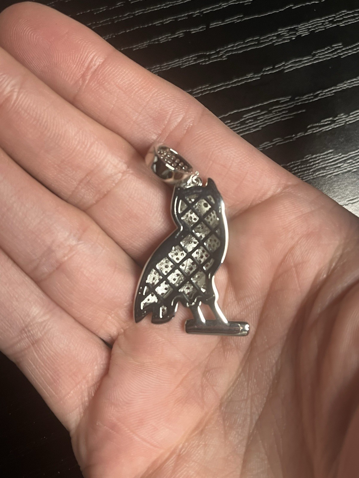 925 silver plated over stainless steel with 5A CZ Iced Out Owl pendant