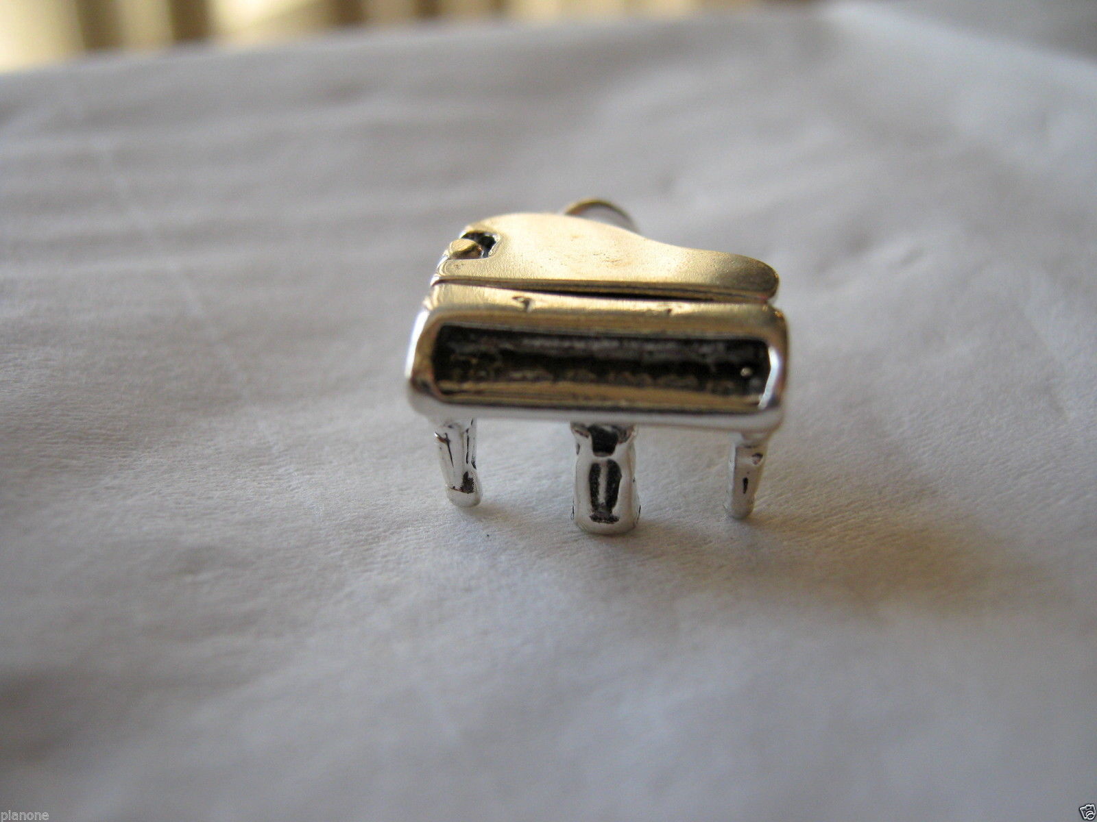 Sterling Silver 925 Grand Piano Charm .47″ x .19″ 3-D