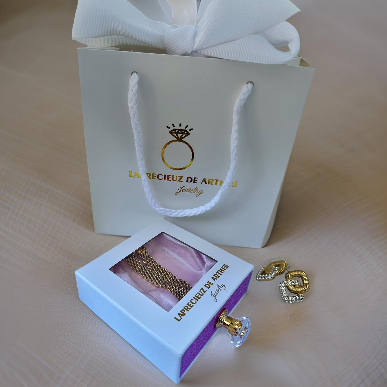 18K Gold Plated Stainless Steel waterproof Zircon Heart pendant necklace Women