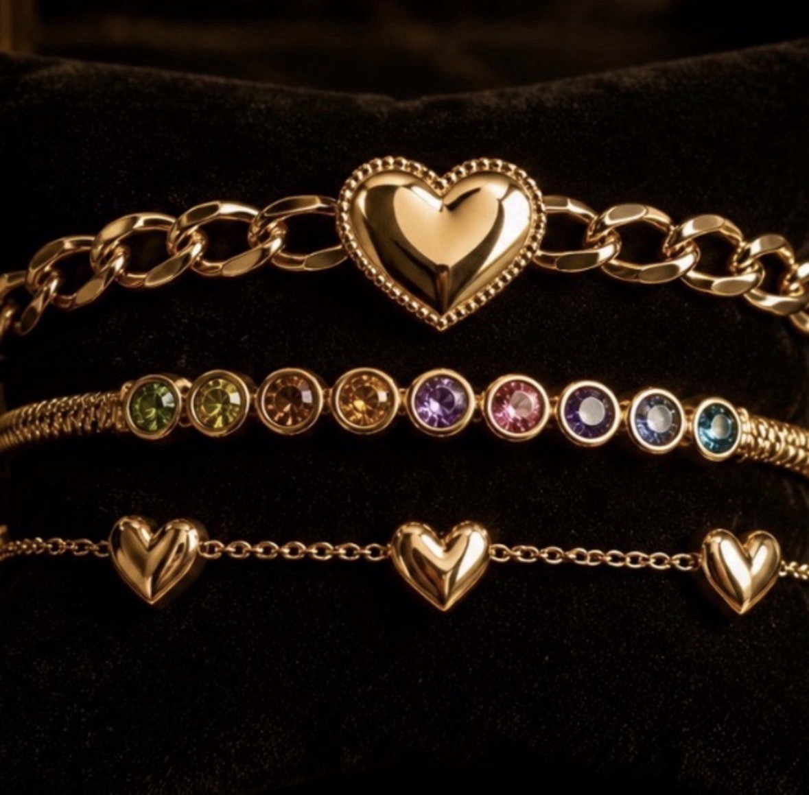 Beautiful Luxury 18K Gold Plated Bracelet Necklace 3 Piece Set