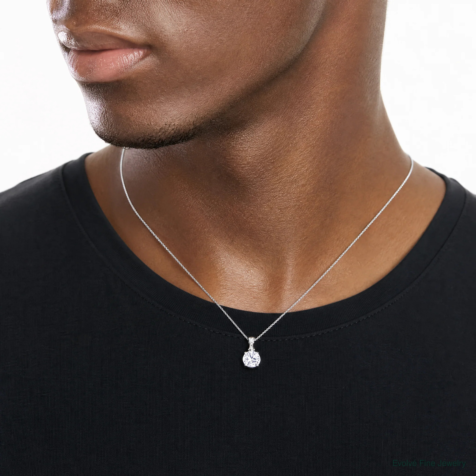 Sterling Silver Rhodium-Plated CZ Pendant