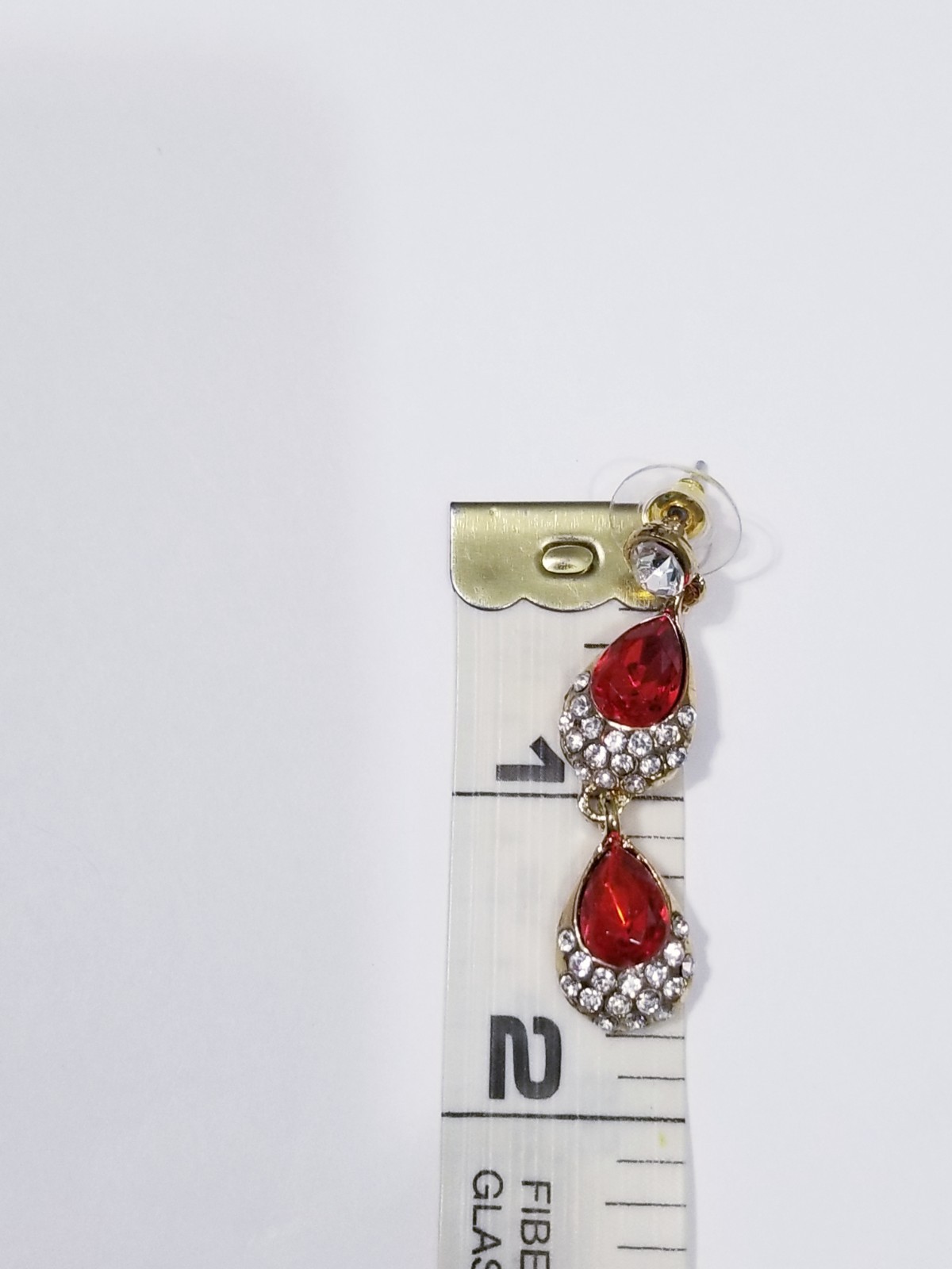 Necklace Earring Set Rhinestone Austrian Crystal Red Bridal Prom Jewelry