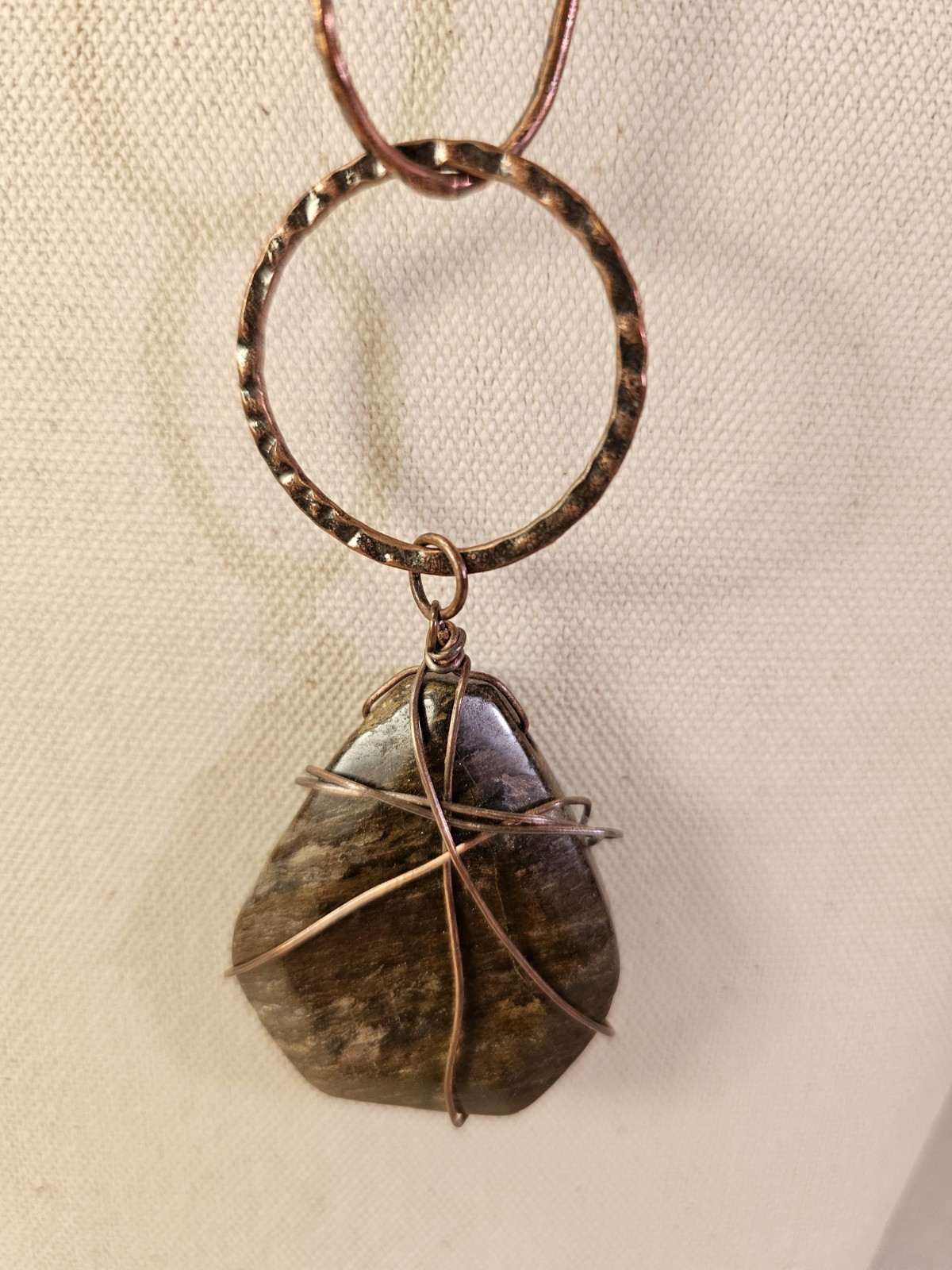 Bohemian Style Mixed Link Necklace Wired Wrapped Natural Stone Statement Jewelry