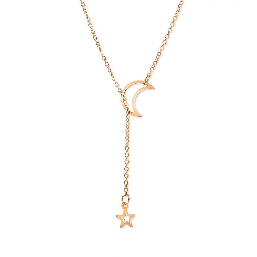 Celestial Moon & Star Choker,Simple Short Necklace for Women,Everyday Wear Gift