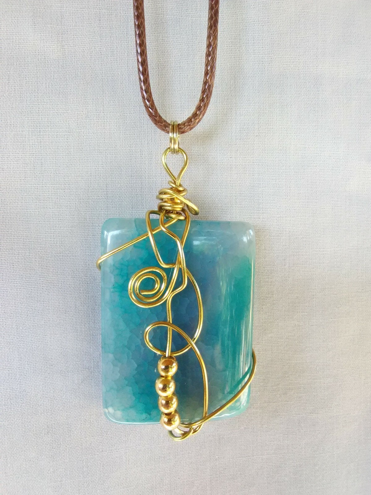 Boho Semi-precious Stone Pendant Necklace 20″ Women’s Jewelry US Seller Gift