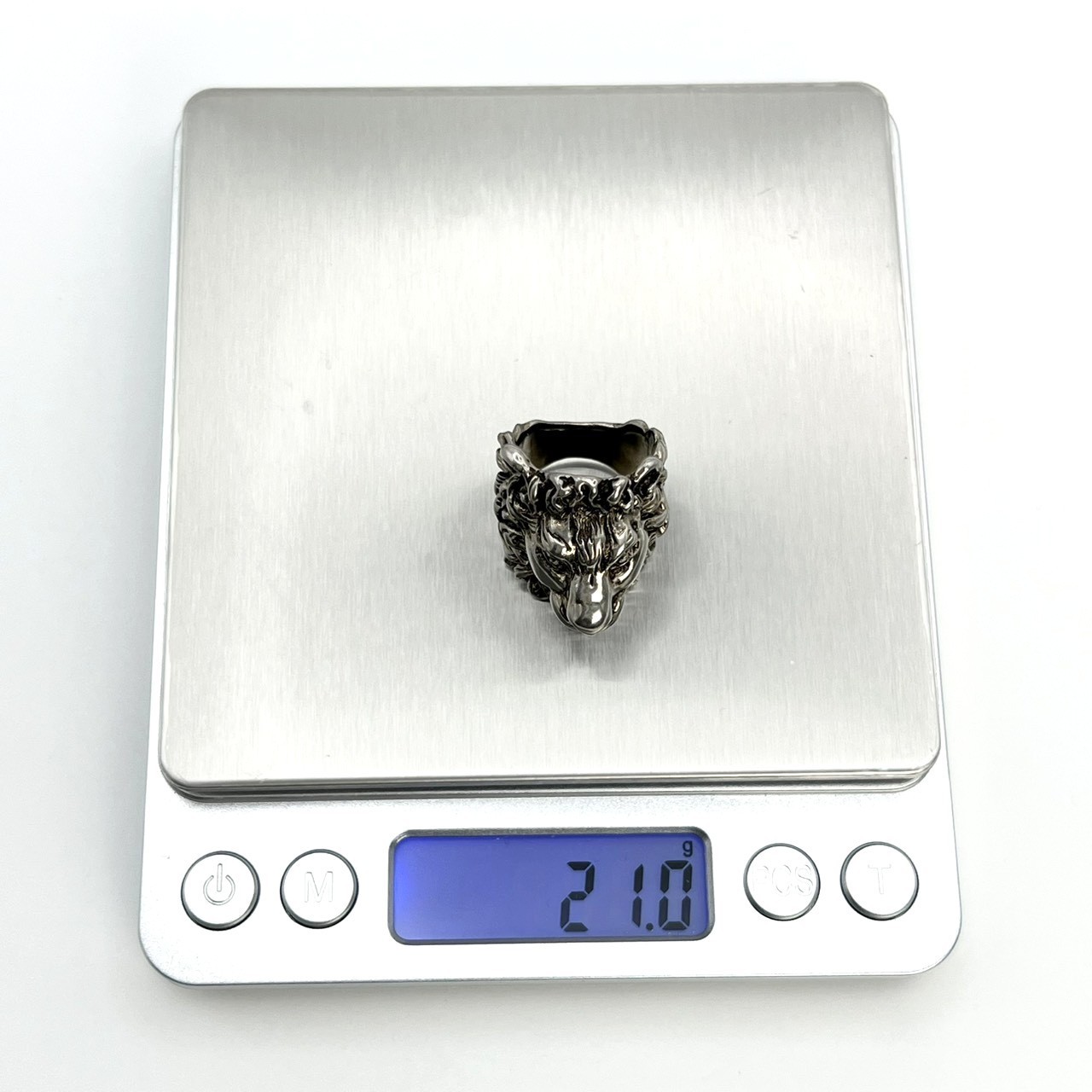 Gucci Lion Head Motif Ring Silver Tone Authentic Japan Size US 8