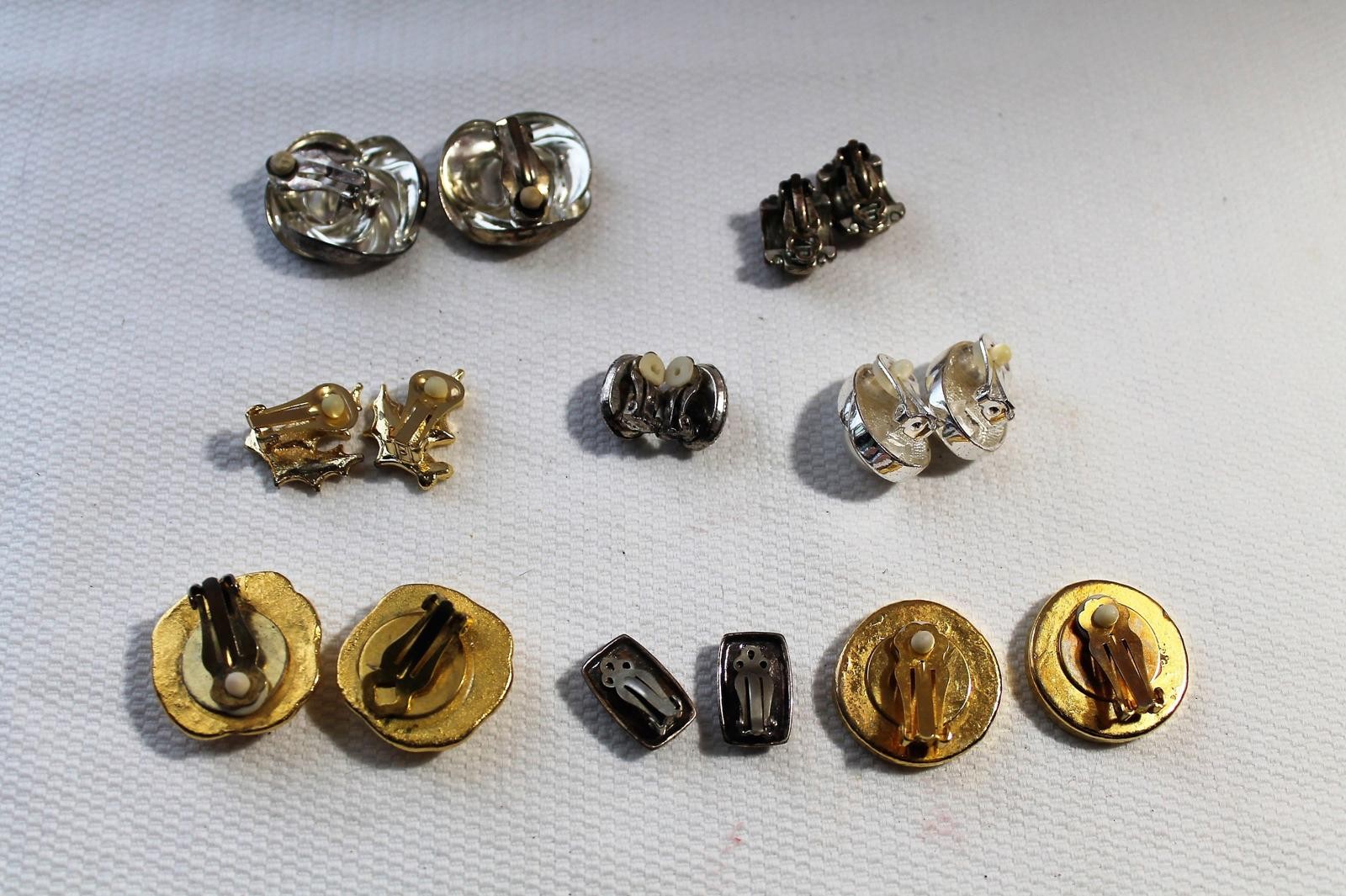 Lot of 8 Pair Vintage 1980s Big & Bold Clip-On Earrings, Instant Wardrobe