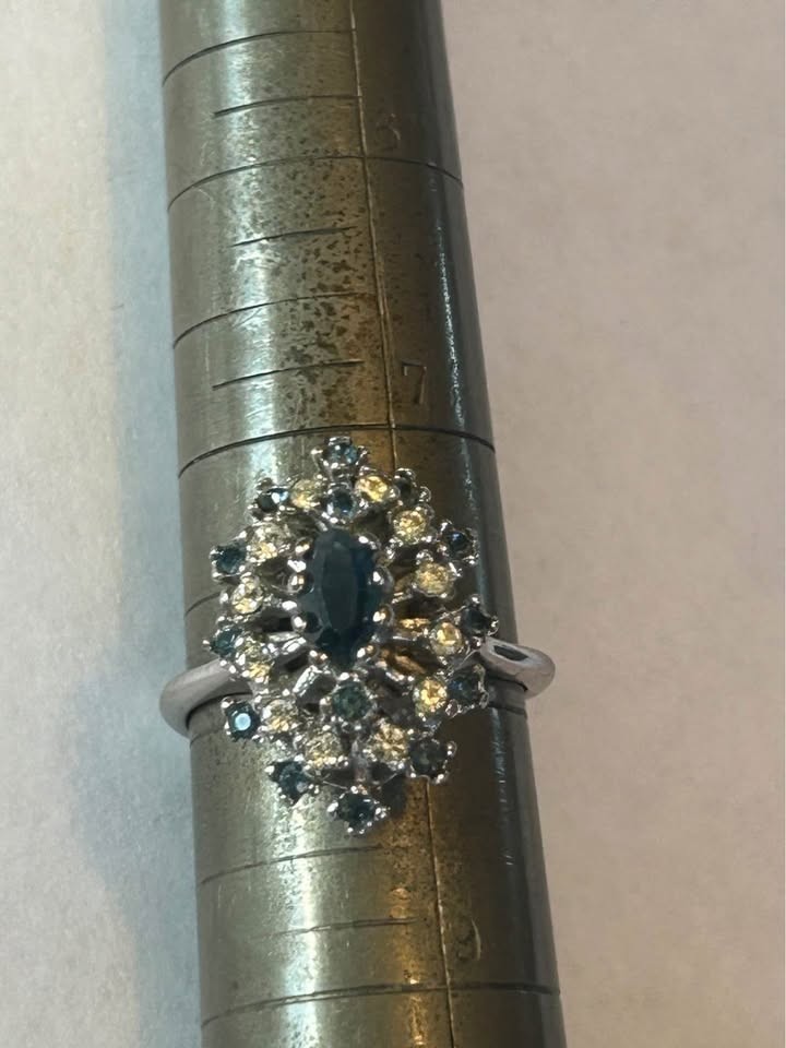 WOW $499 14K White Gold Electroplated Cubic Zirconia White/Yellow/Black 8 L@@K !