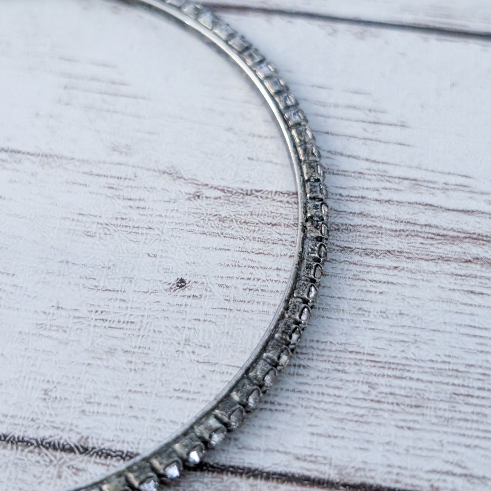 Clear Gem Bangle Bracelet – Tarnished Metal