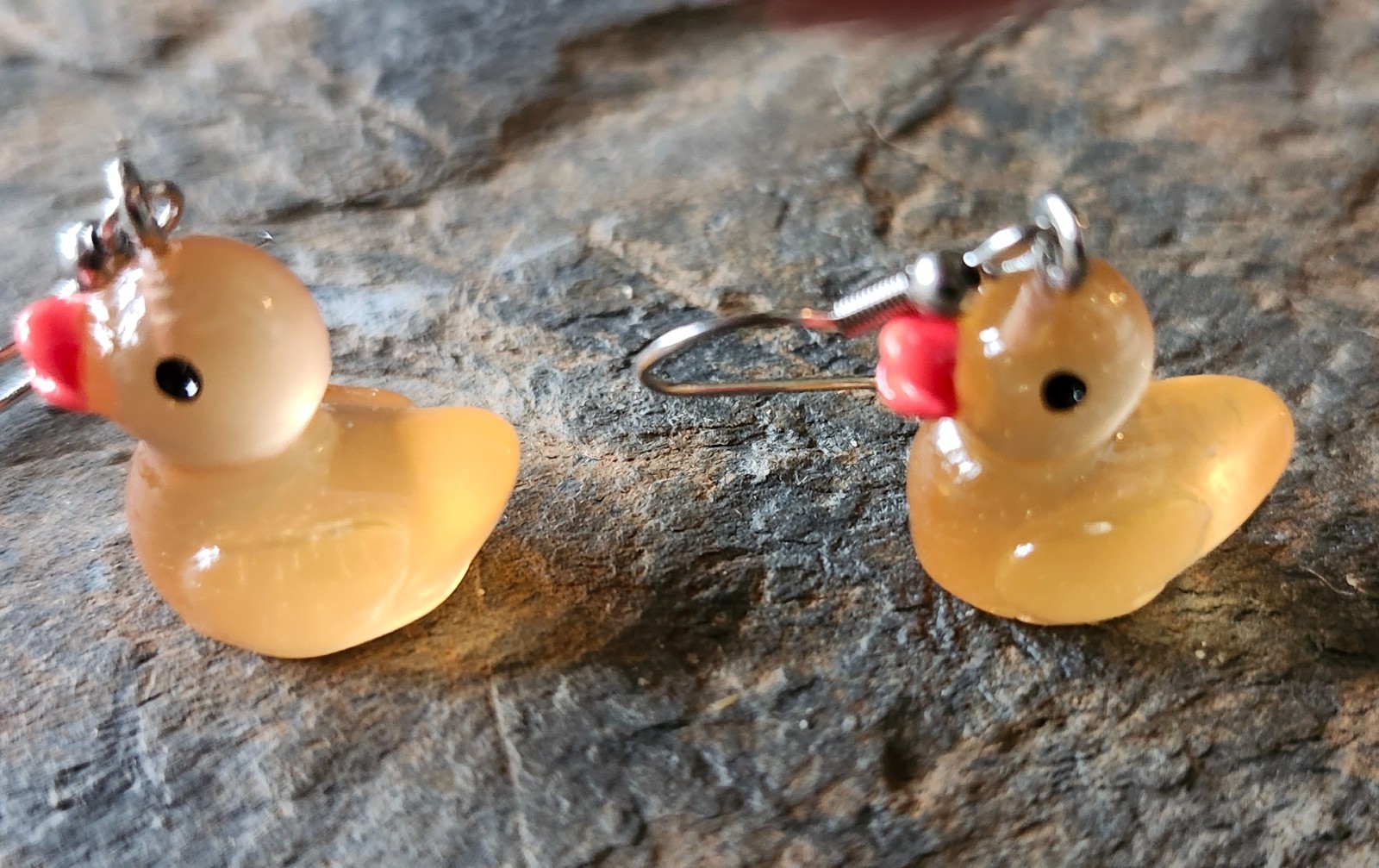 Orange Rubber Duck Earrings, Duckie Earrings, Hypo Allergenic Hooks, Handmade!