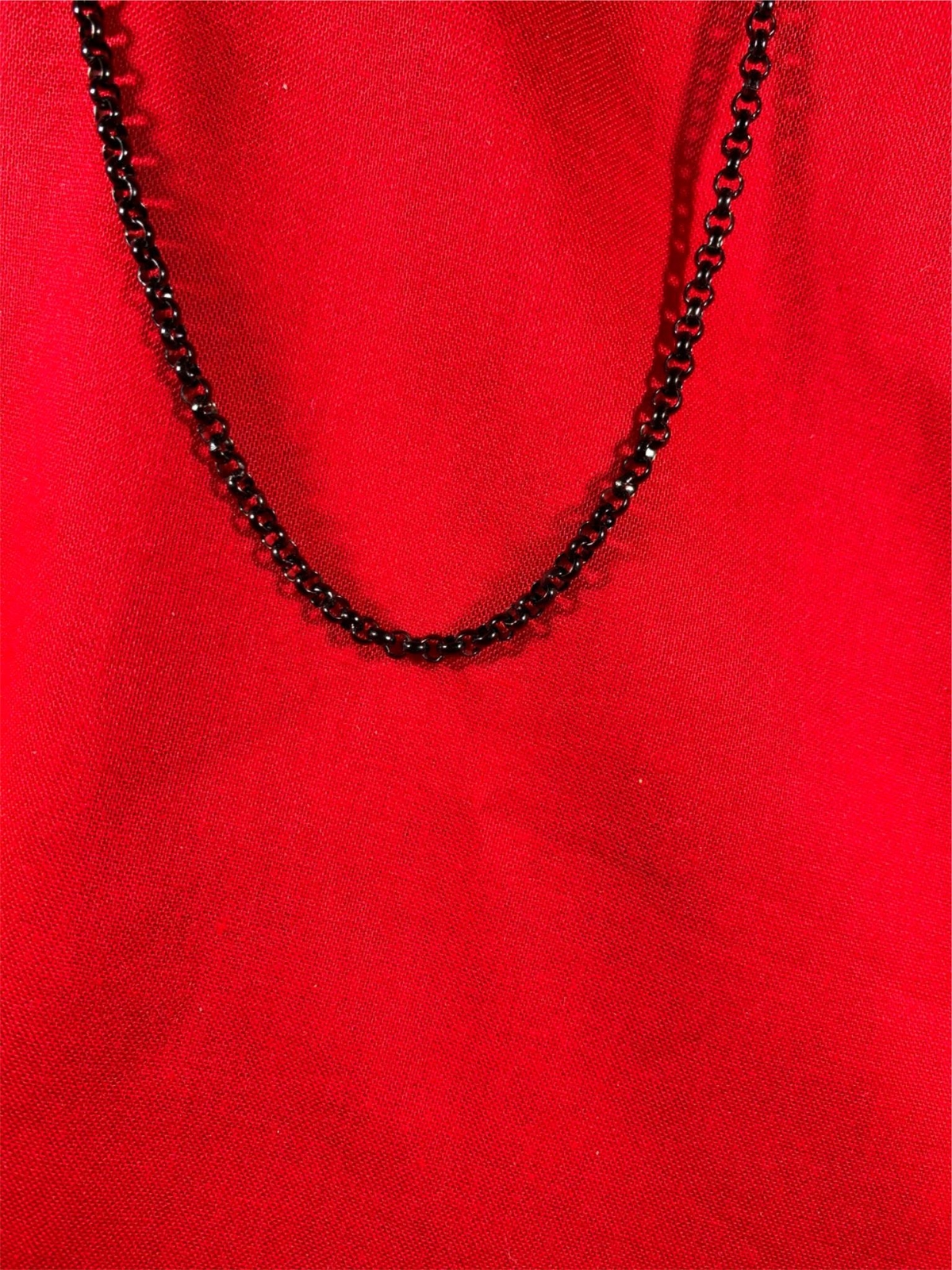30 INCH GOLD, SILVER,BLACK PLATED 3MM ROLO LINK STAINLESS STEEL CHAIN-USA SELLER