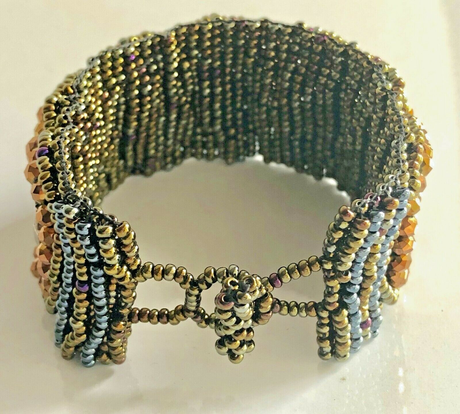 La Noche copper & gunmetal bracelet, an elegant, chic accent. Handmade-Guatemala
