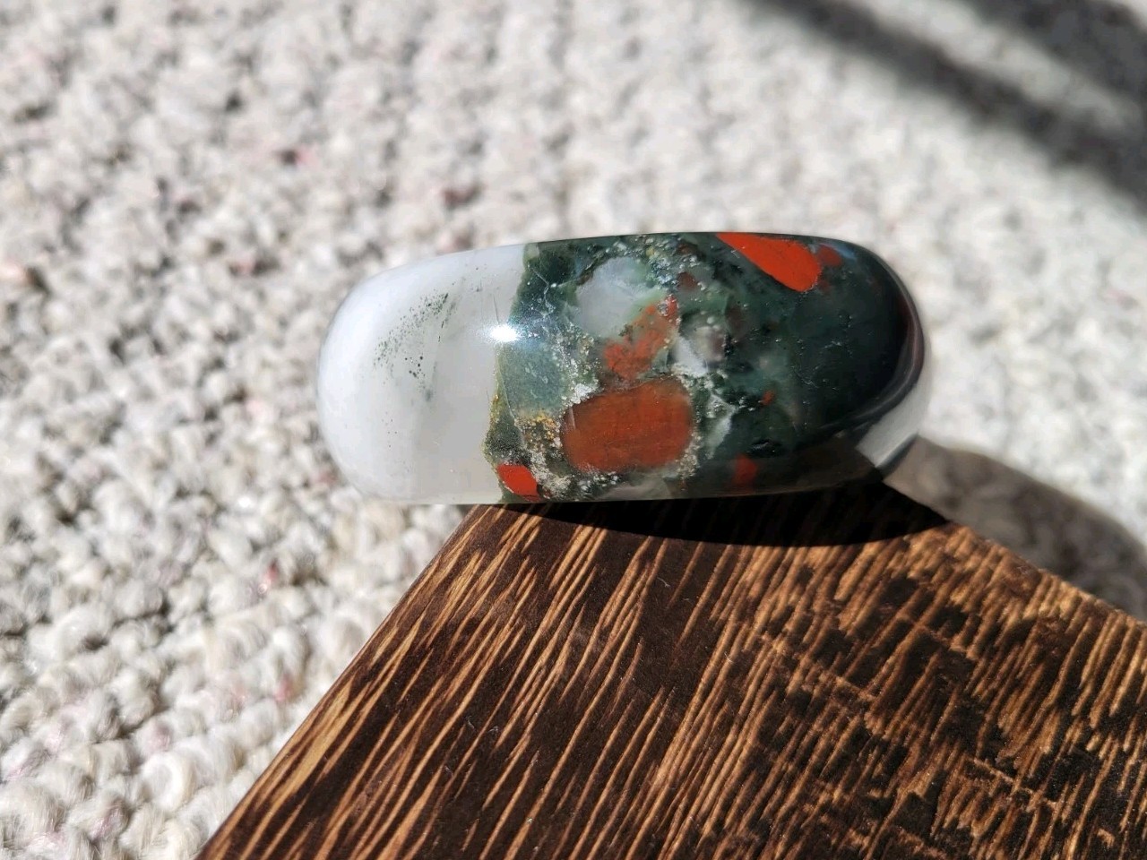 Natural Dragon Blood Jasper Stone Quartz Bangle 55mm-56mm Bracelet Heliotrope