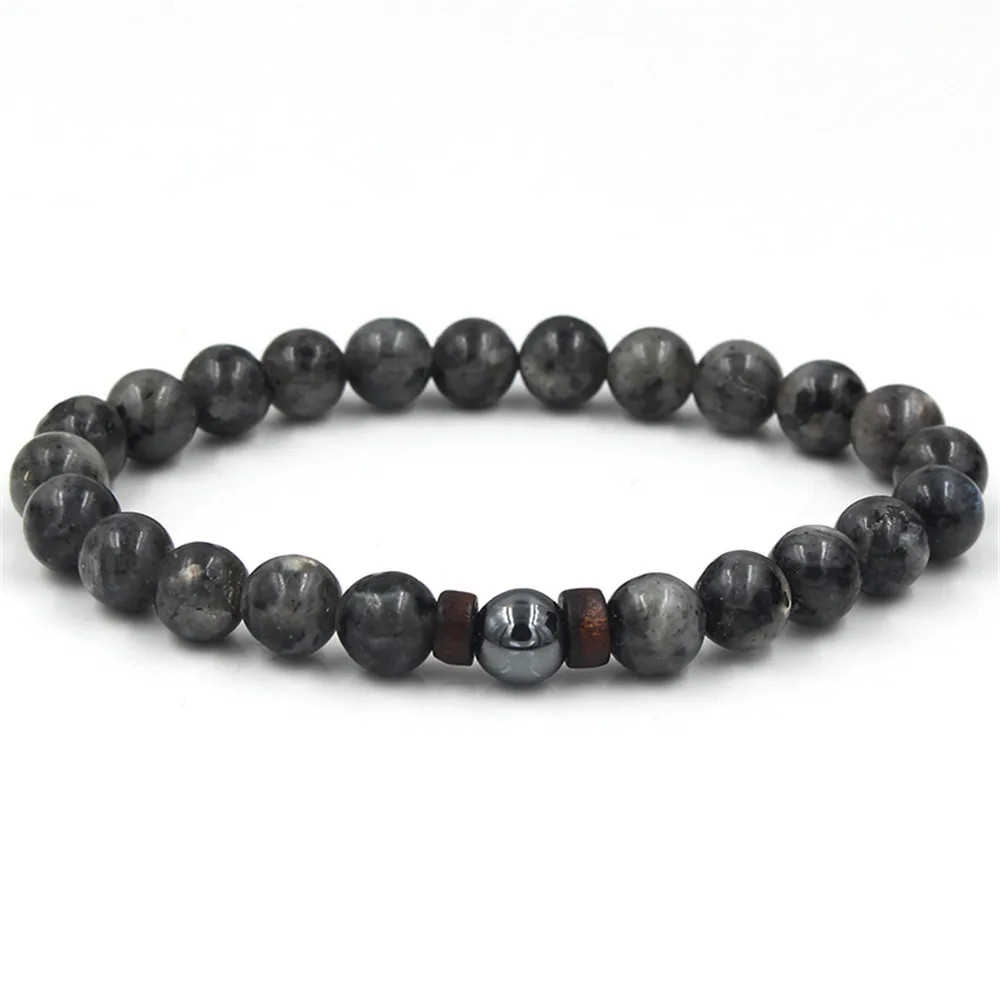 1pc Volcanic Lava Stone Bracelet: Buddha Beads Wooden NEW Energy Wrist C – NEW