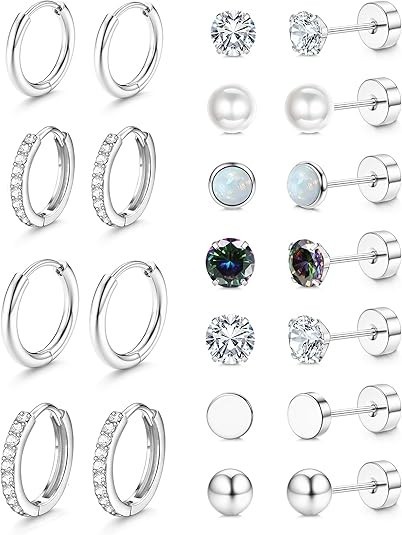 Surgical Steel Earring Sets Gift for Best Friend Mother Women Multiple Piercing