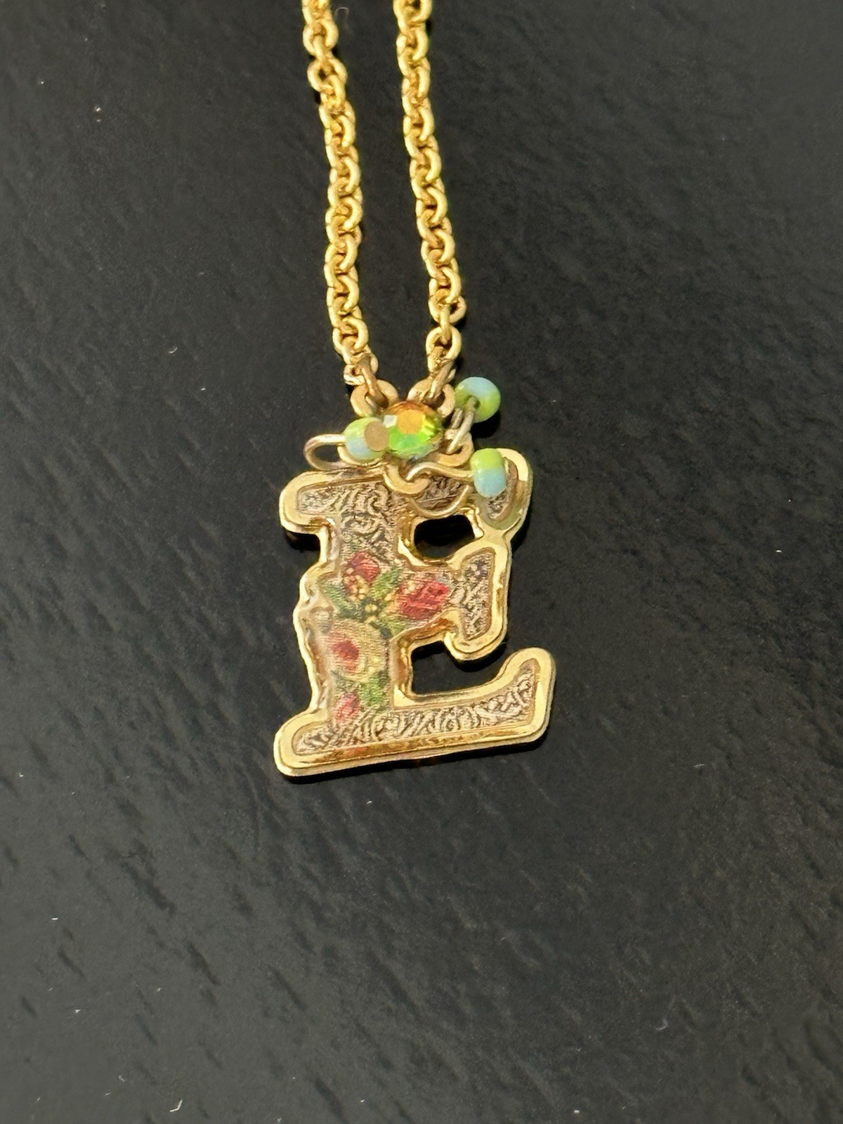 Michal Negrin Initial “E” Necklace with Original Bo