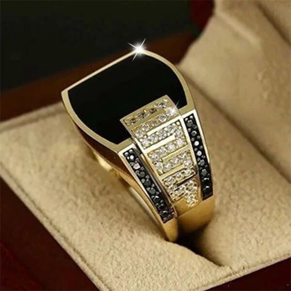 Gold/Silver Fine Hand Plated Jewelry Hip Hop Party Ring