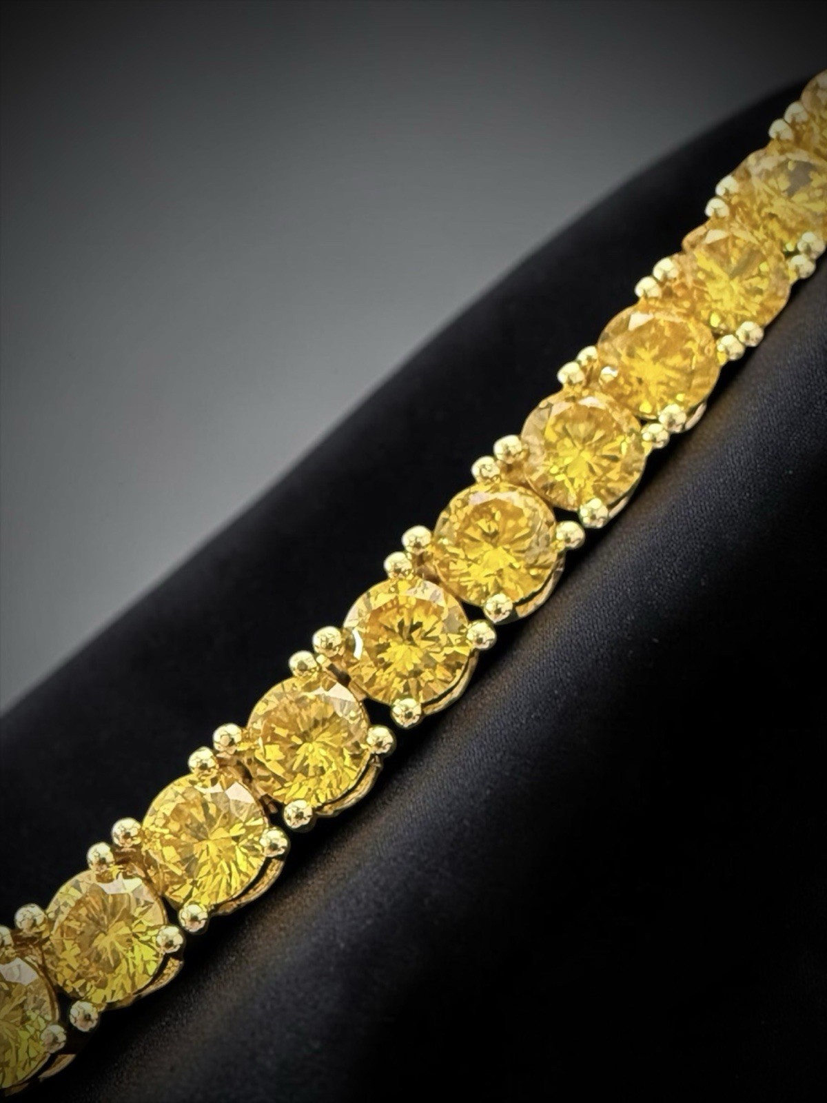 4mm Yellow Canary Gold Plated Brass Iced Out Cubic Zirconia Tennis Necklace
