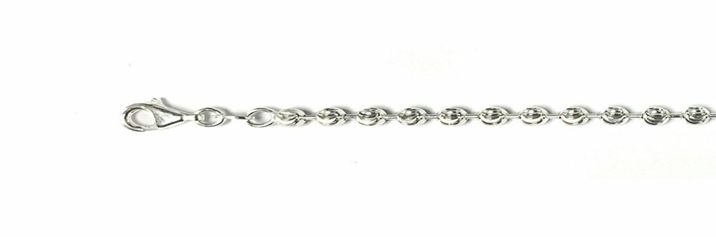 300-3MM Moon Cut Chain 925 Solid Sterling Silver Stamped Made in Italy