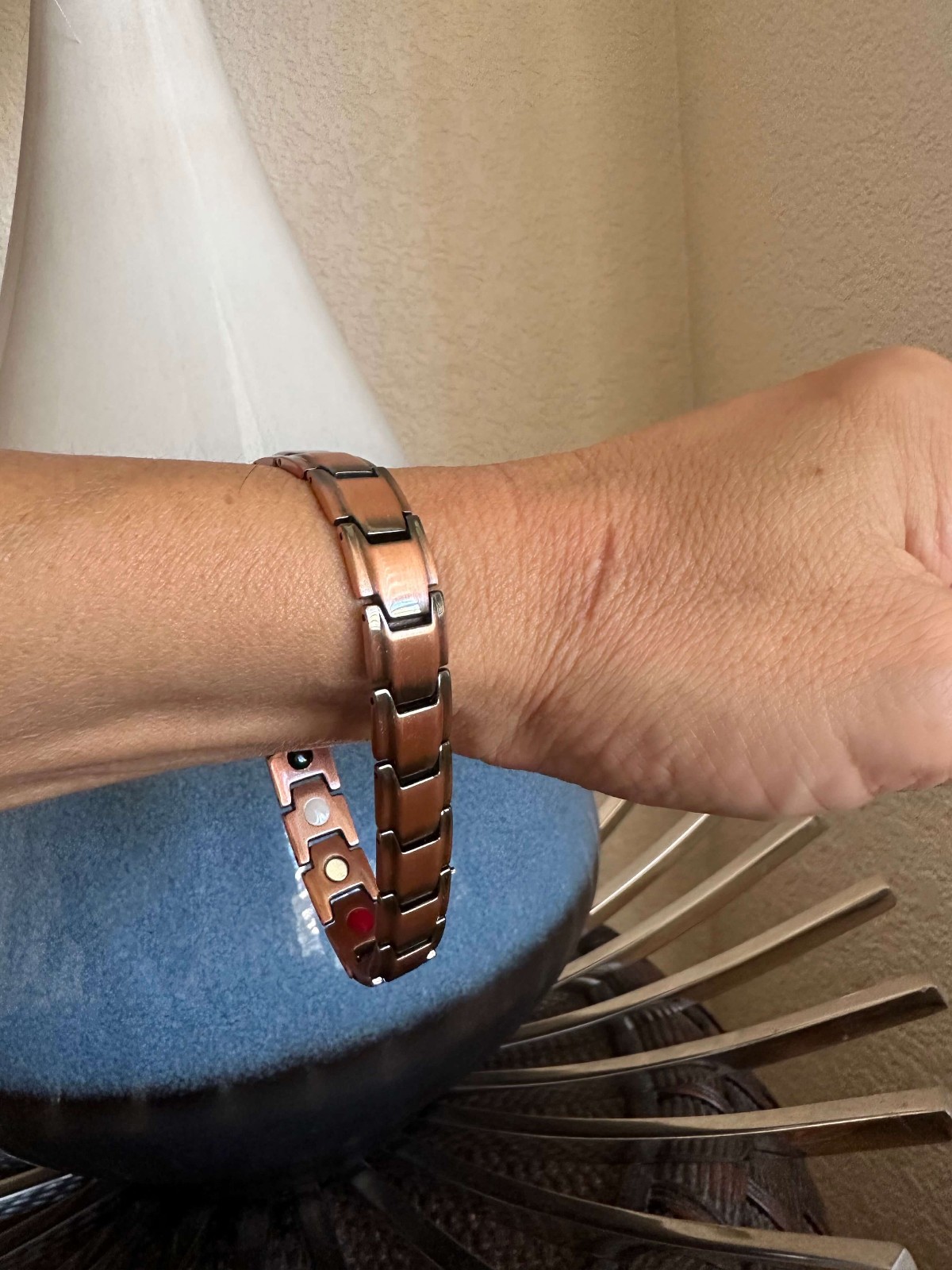 Gorgeous Pure Copper Magnetic Bracelet Enhance Balance Energy Power Calm Joy