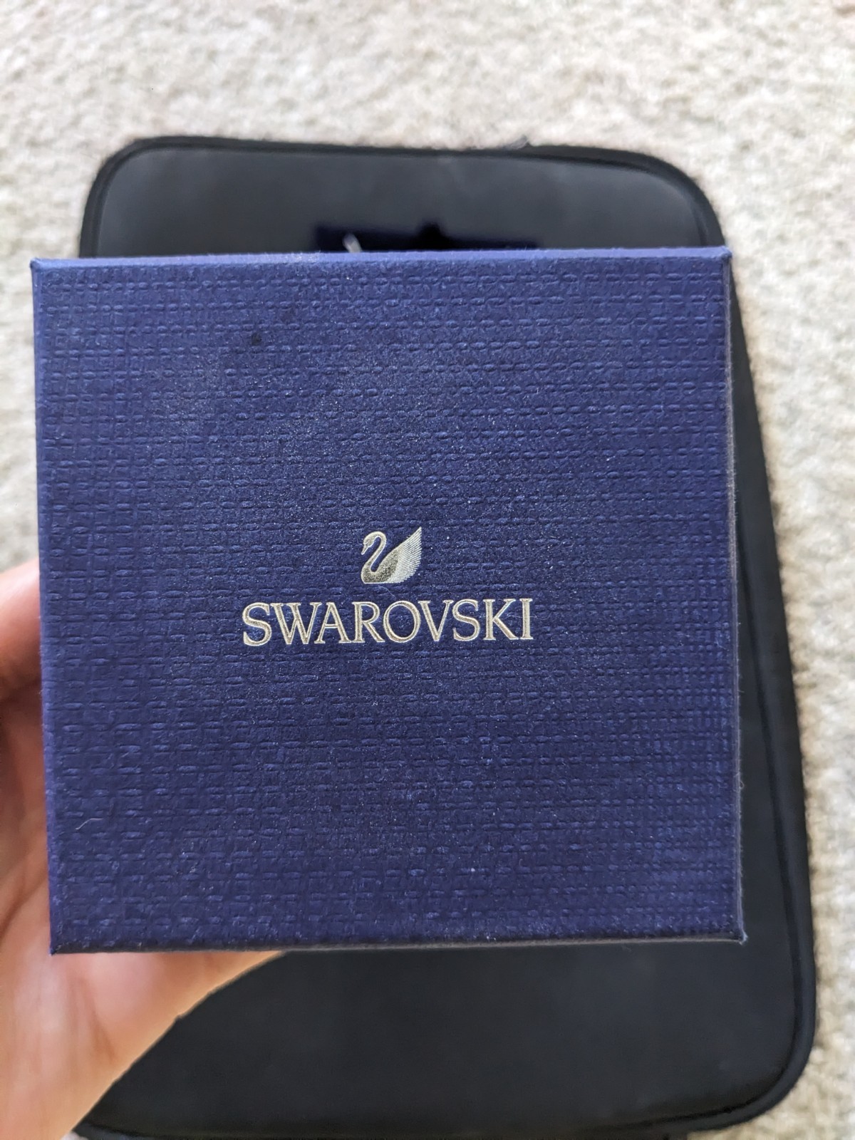 NEVER WORN silver Swarovski Infinity Necklace, in original box with tags, unworn
