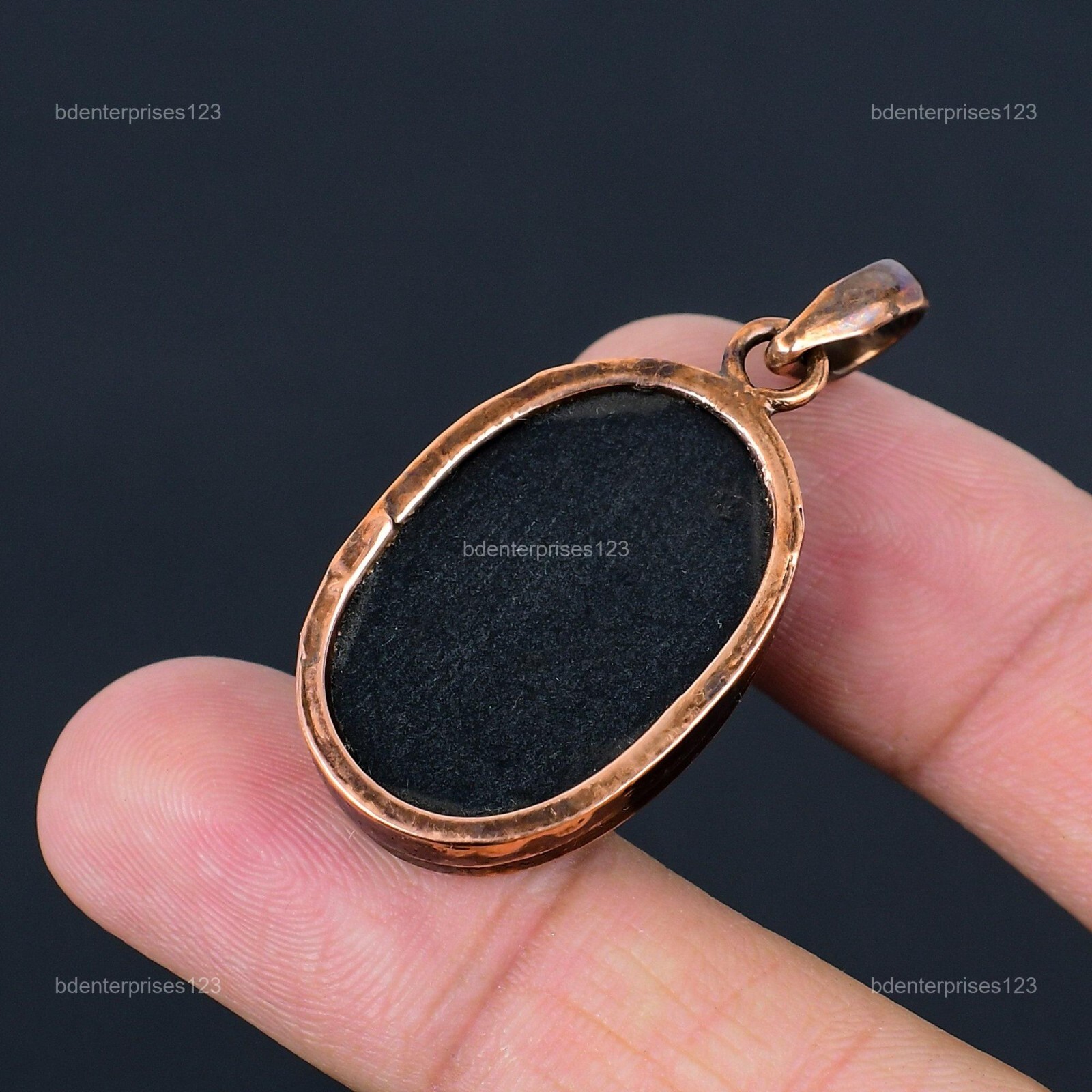 Oval Abalone Shell Stone Copper Sister Anniversary Electroformed Pendant Jewelry