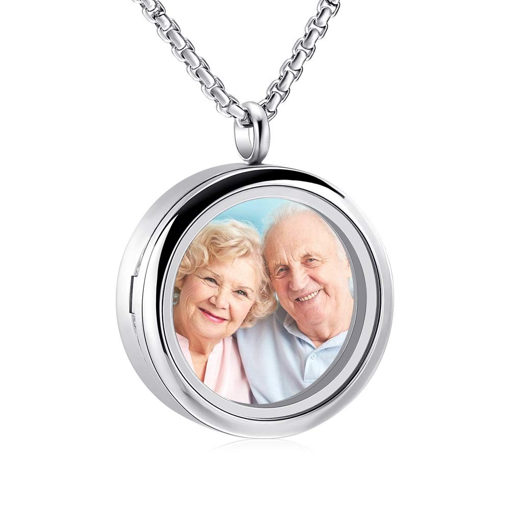 Glass Cremation Urn Necklace For Ashes Stainless steel Floating Locket Charm …