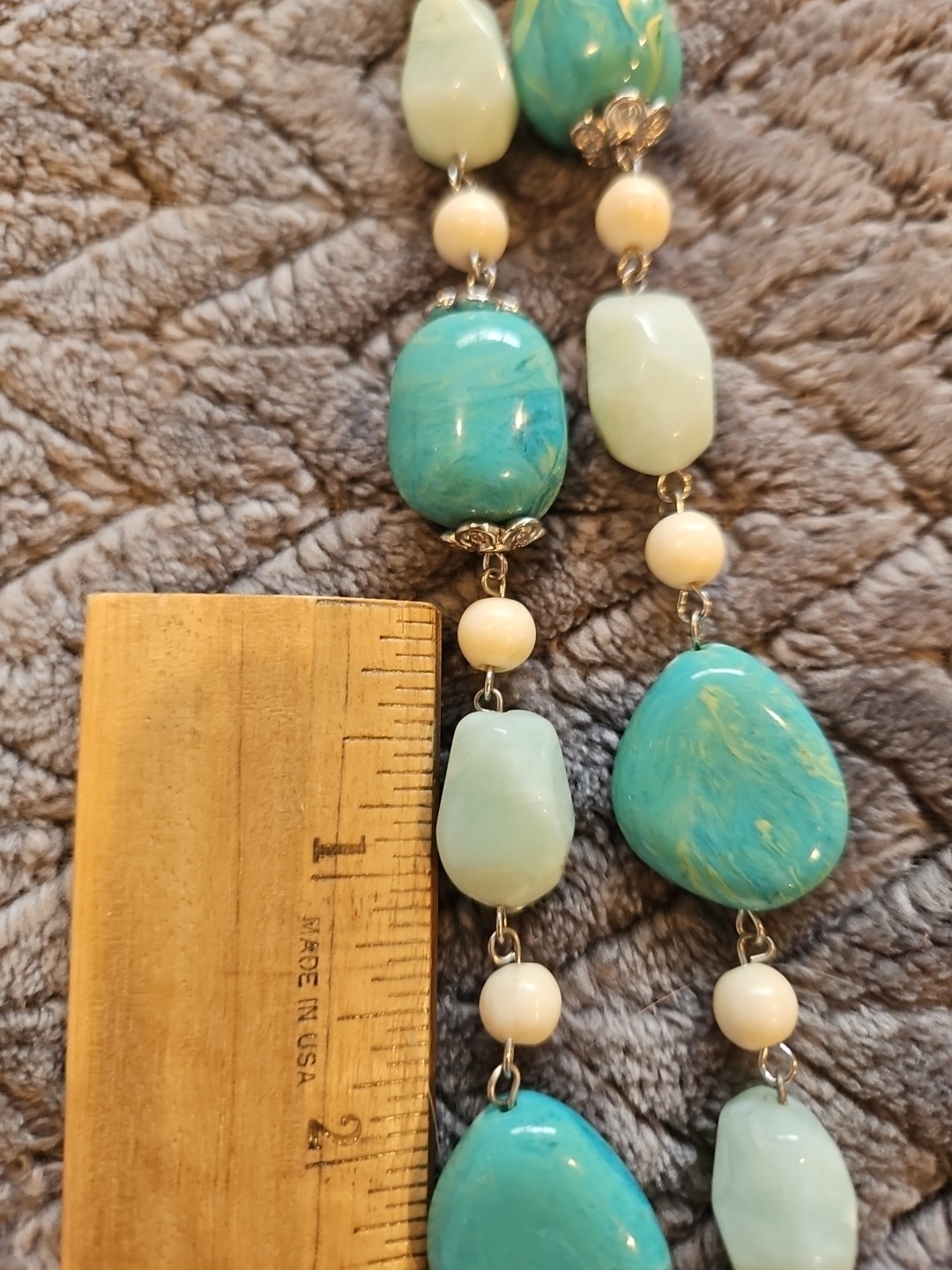 Andante Lead Free Necklace & Earrings Set NEW Turquoise & White / Silvertone