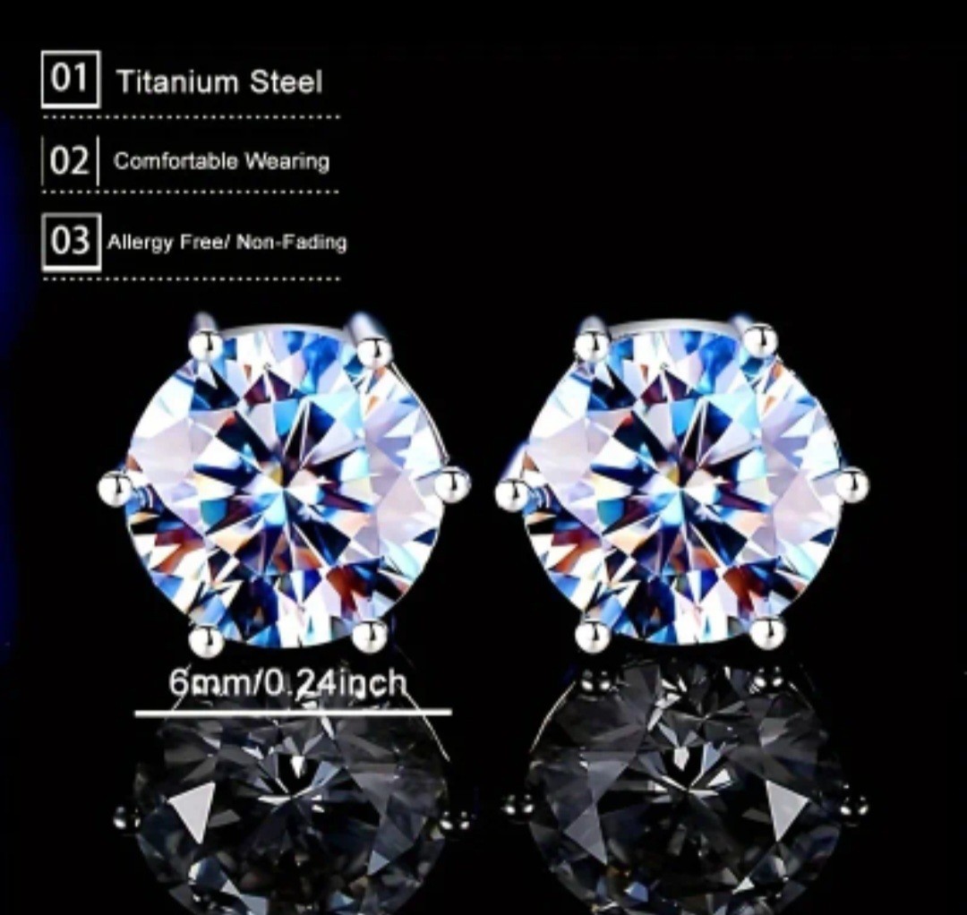 Exquisite 6 mm Diamond Cut Earring Pair Silver-Plated Will Enhance Many Outfits