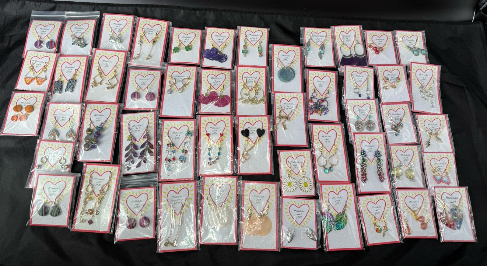 Jewelry Lot 50 Pairs Mixed Style Colorful Earrings Handmade for Resale Bagged