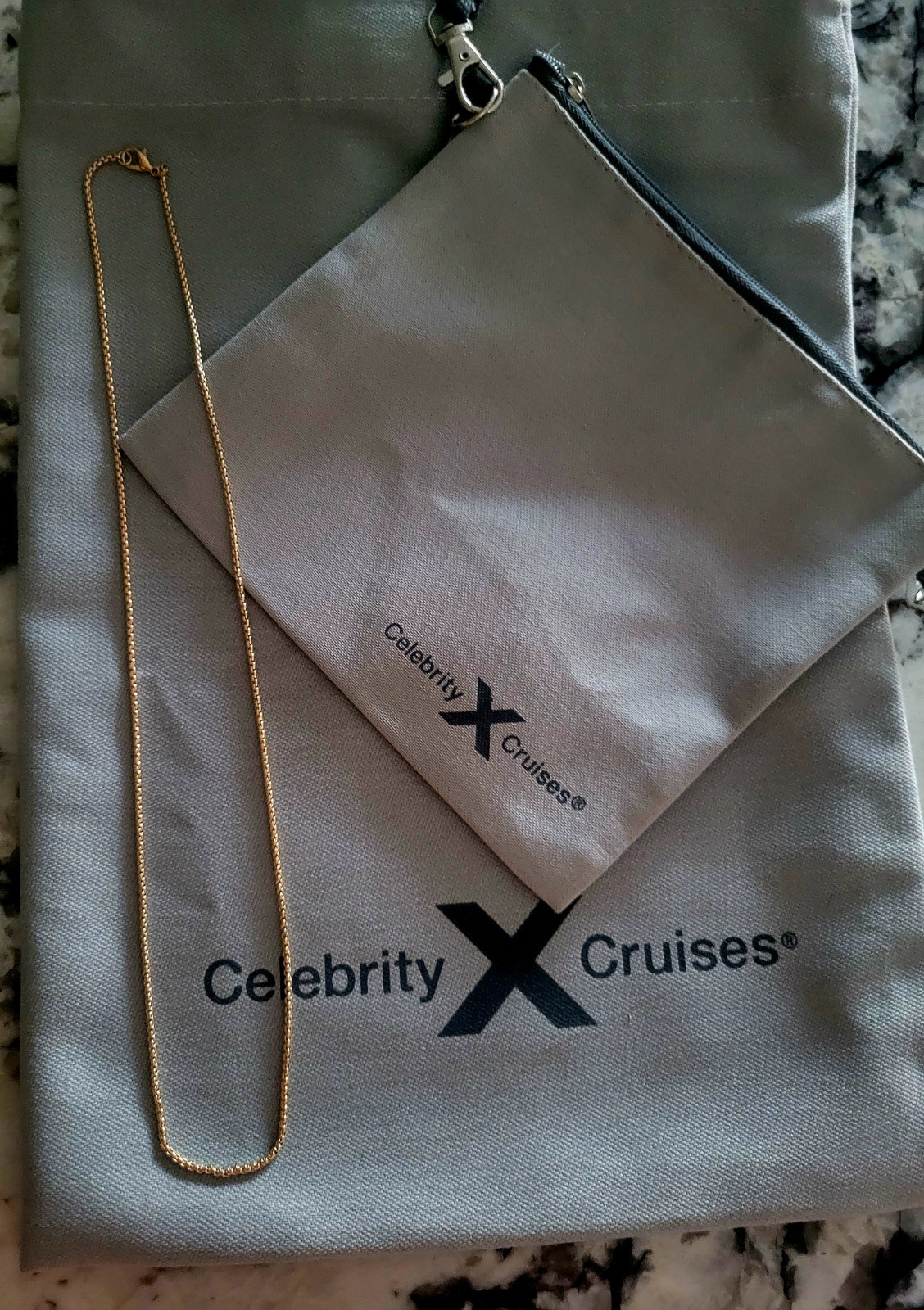 Effy Royal Necklace + 5 Charms + BONUS Large Celebrity Tote Bag Cruise Jewelry