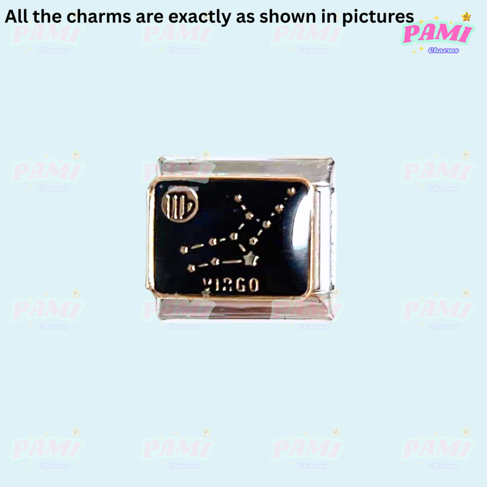 Italian charm 12 zodiac Star signs Fits All major Brands Italian charm bracelet