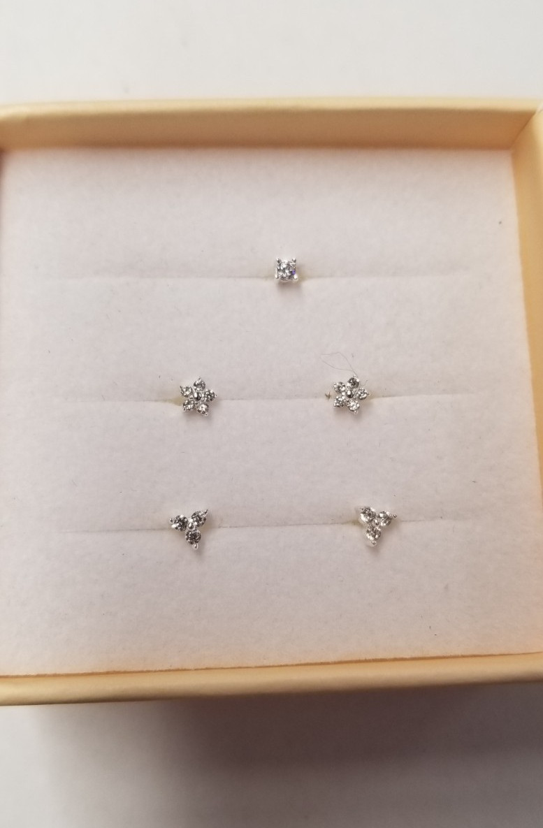 Simple & Dainty Flat Back Stud Earring Set 4mm Sterling Silver