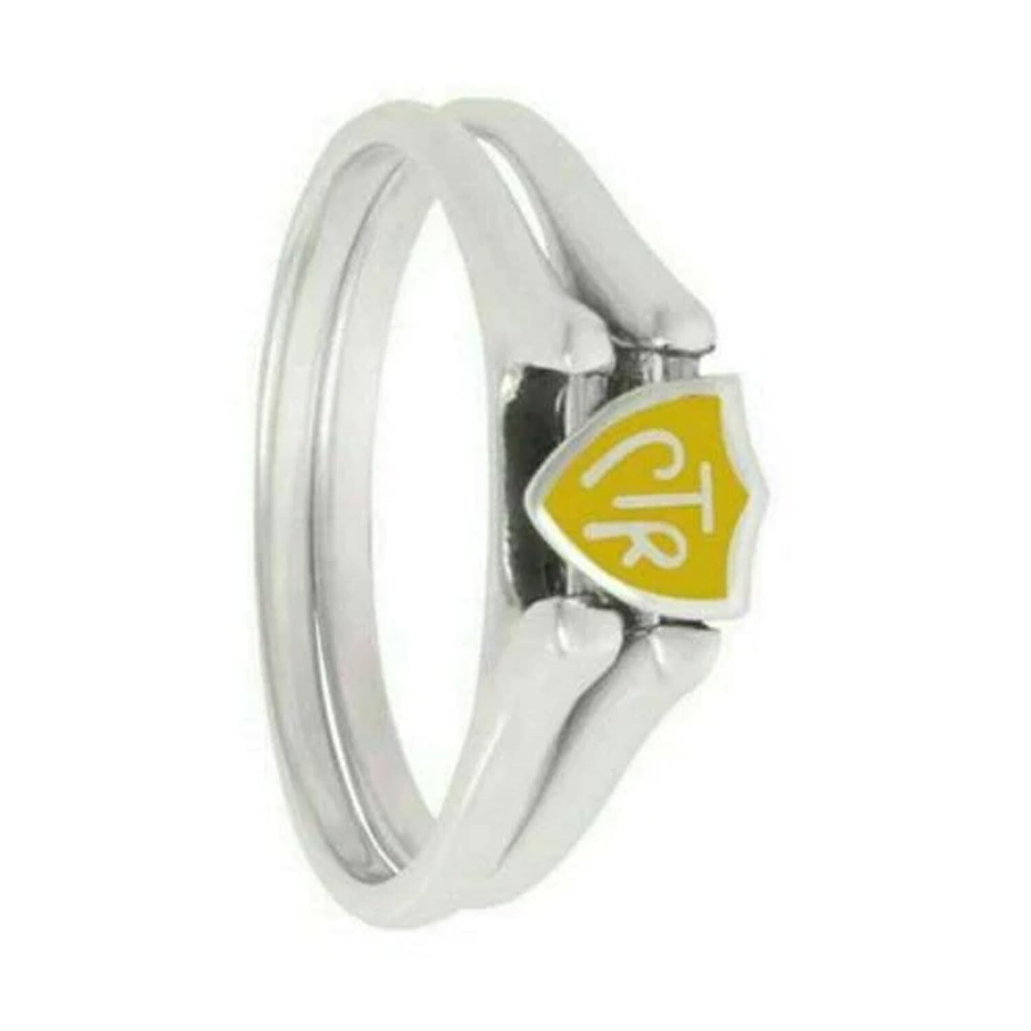 J62Y Sterling Silver Flip Yellow Handmade Ring One Moment In Time Mormon LDS CTR