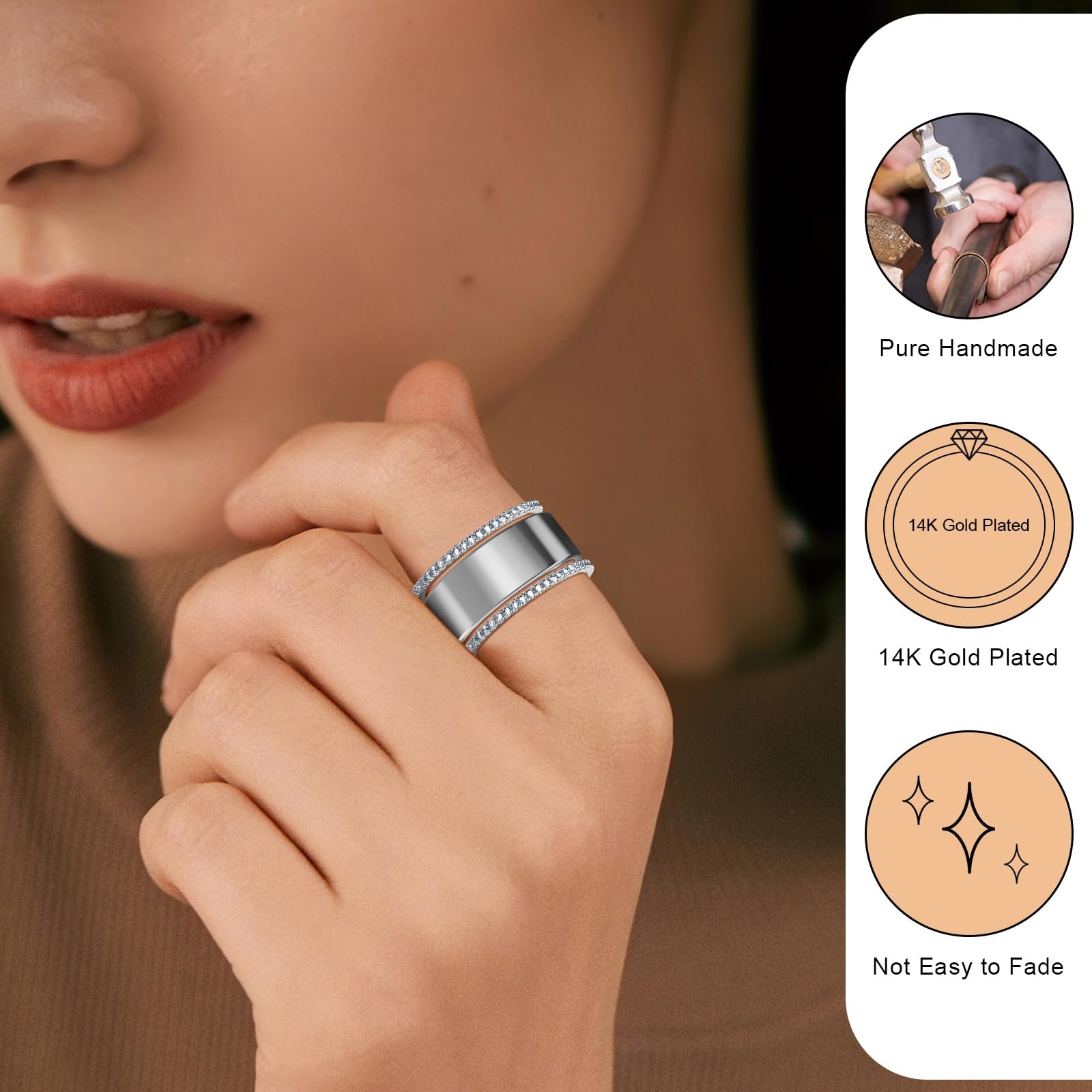2-Pack 14K Gold Plated Stacking Rings for Oura Ring 5/Oura Gen 4/Oura Gen 3, …