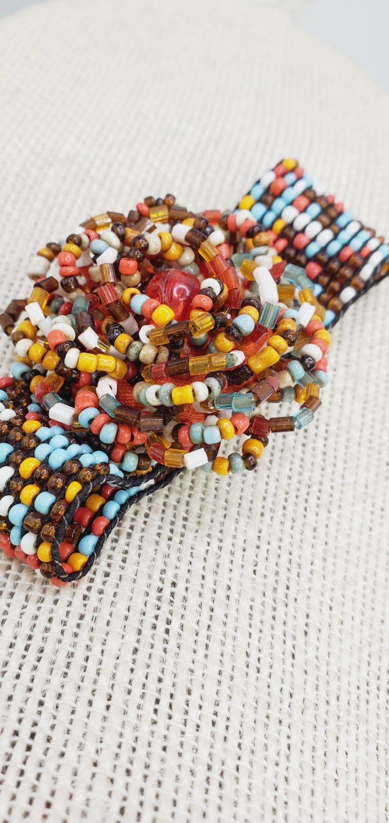 Stretch Rosette Bracelet Multi Colored Seed Bead with 3D flower te06