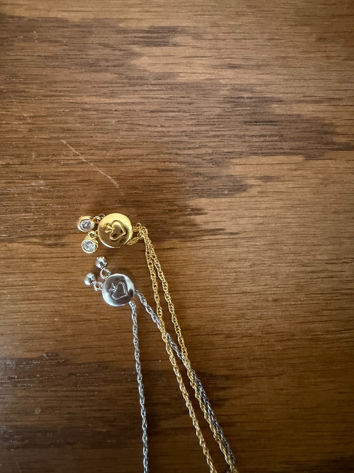 Kate Spade – Silver Color Full Circle & Gold Color Pink Spade Slider Bracelets